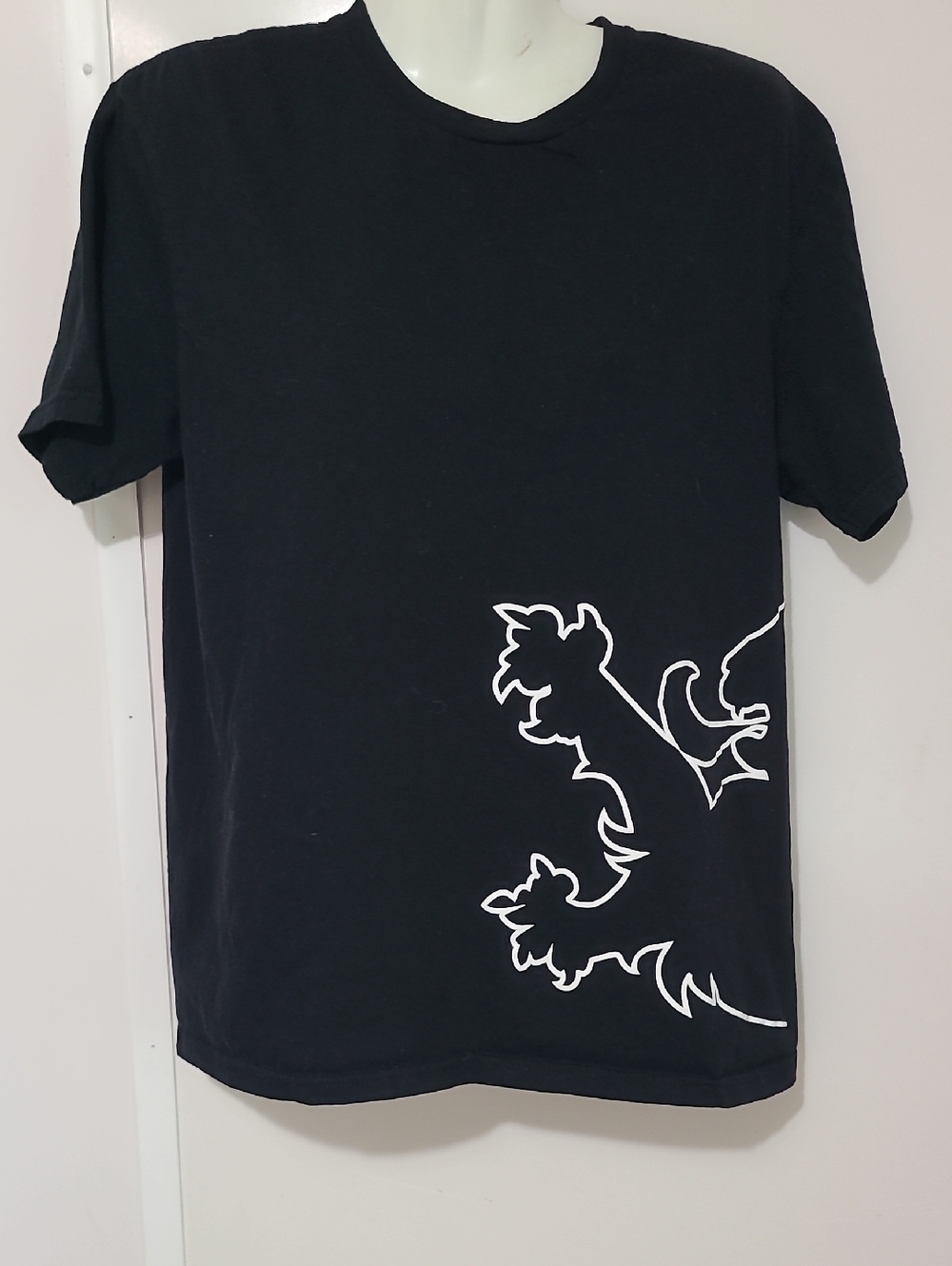 Gildan Black Short Sleeve Tee with White Graphic Accent
